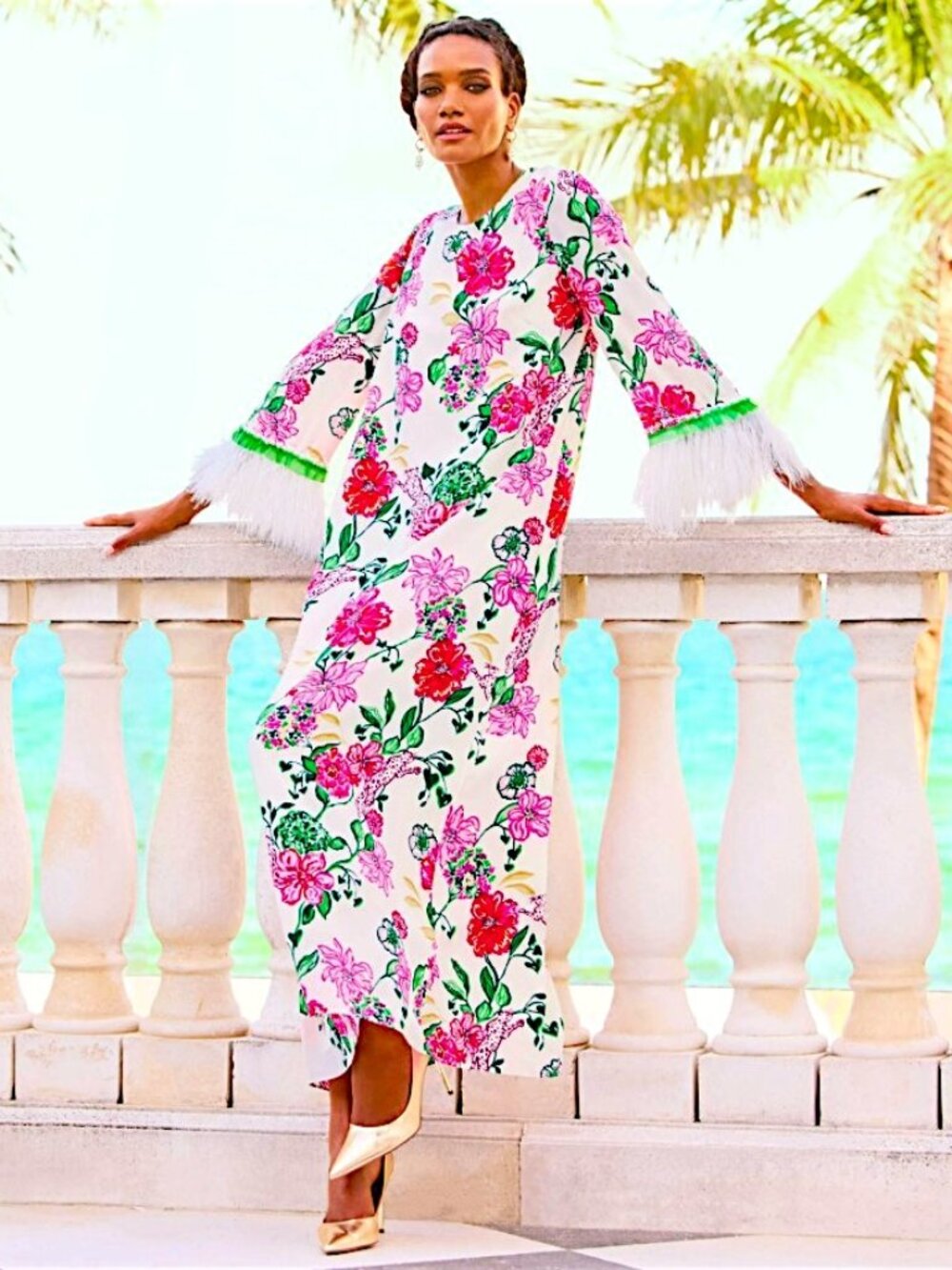 Lilly Pulitzer Nathalia Silk Maxi Dress in Coconut/Safari Sanctuary NWT - Size 4